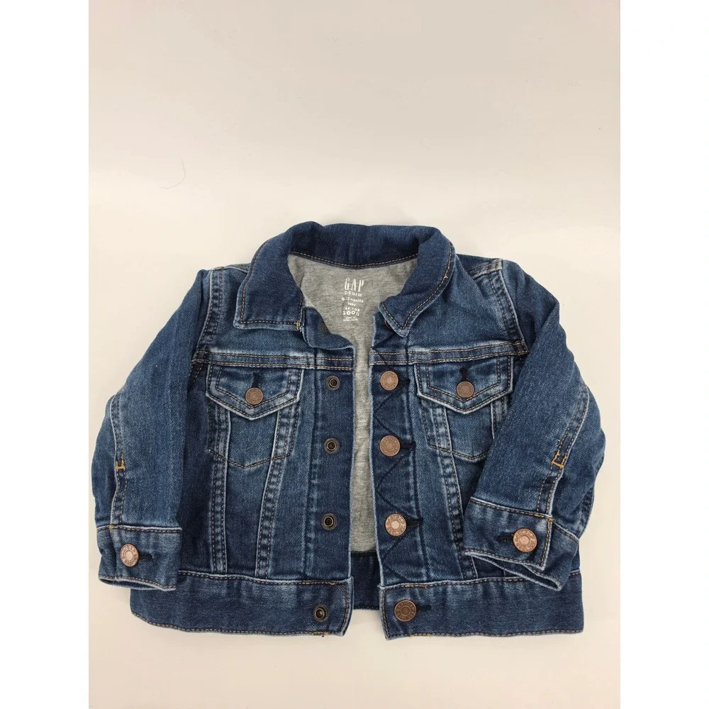 Baby Girl Denim Lot Gap Jacket Jeans OshKosh Overall Dress 4 Pieces 6-12 Months